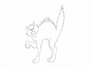 Spooky Angry Hissing Cat Silhouette Vector DXF