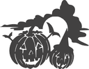 Spooky Halloween Pumpkins Vector Design for Laser Cutting DXF
