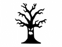 Spooky Haunted Tree Vector Silhouette for Halloween CNC Cutting