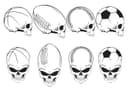 Sport Ball Skulls Vector Set for Laser Cutting SVG DXF
