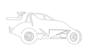 Sprint Car Vector Outline for CNC and Laser Cutting DXF