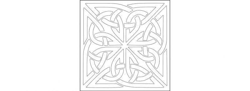 Square Celtic Knot Panel DXF Vector for Laser Cutting