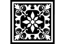 Square Floral Ornament Grille Vector Design DXF File