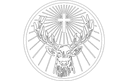St. Hubertus Deer Cross Emblem Vector File for Laser Cutting