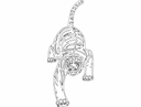 Stalking Tiger Vector Silhouette for Laser Cutting DXF