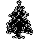 Star-Studded Christmas Tree Vector Design DXF File