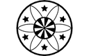 Starry Floral Clock Face Vector Design (DXF)