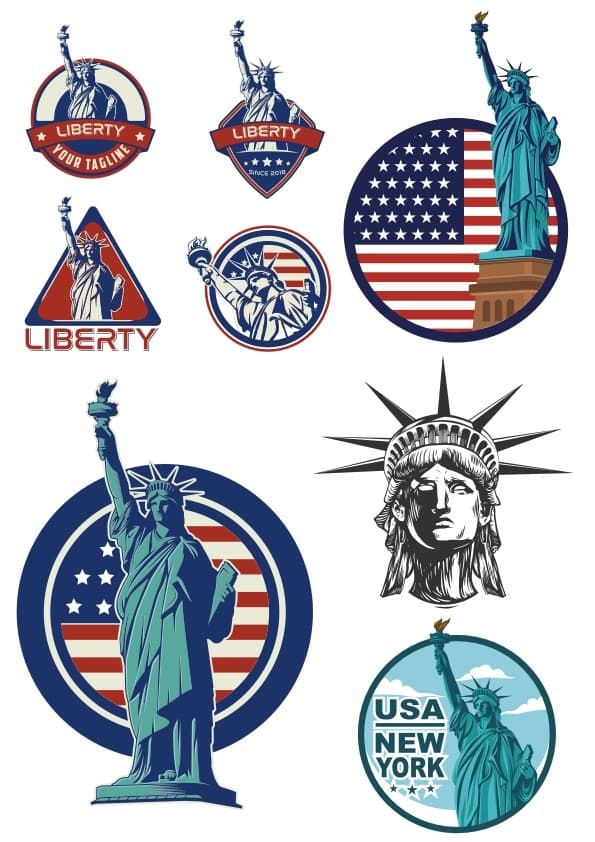 Statue of Liberty Vector Logo Collection for Laser Cutting