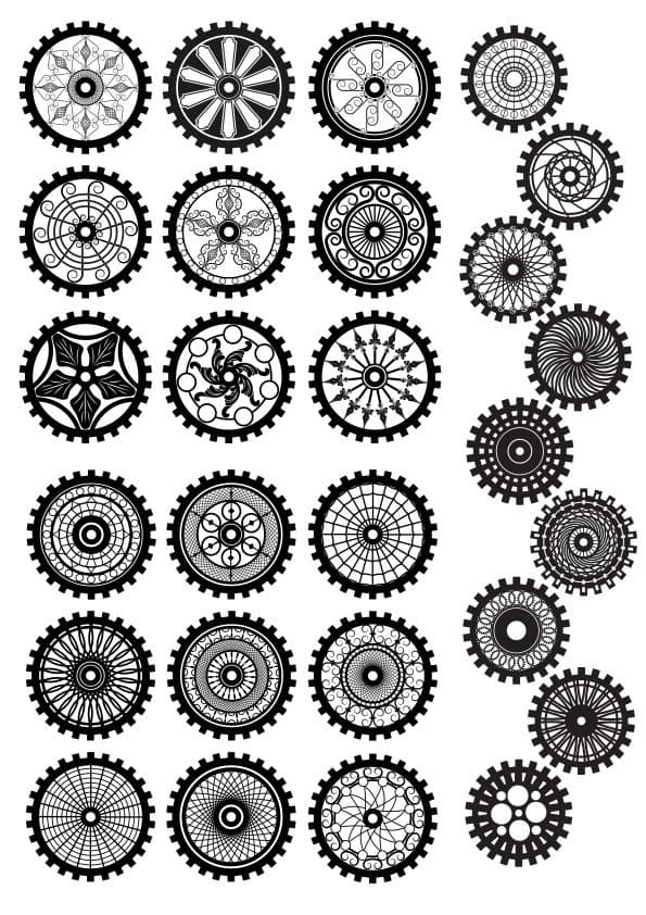 Steampunk Gear Collection Vector Files for Laser Cutting