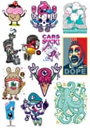Streetwear Cartoon Stickers and T-Shirt Graphics Vector CDR
