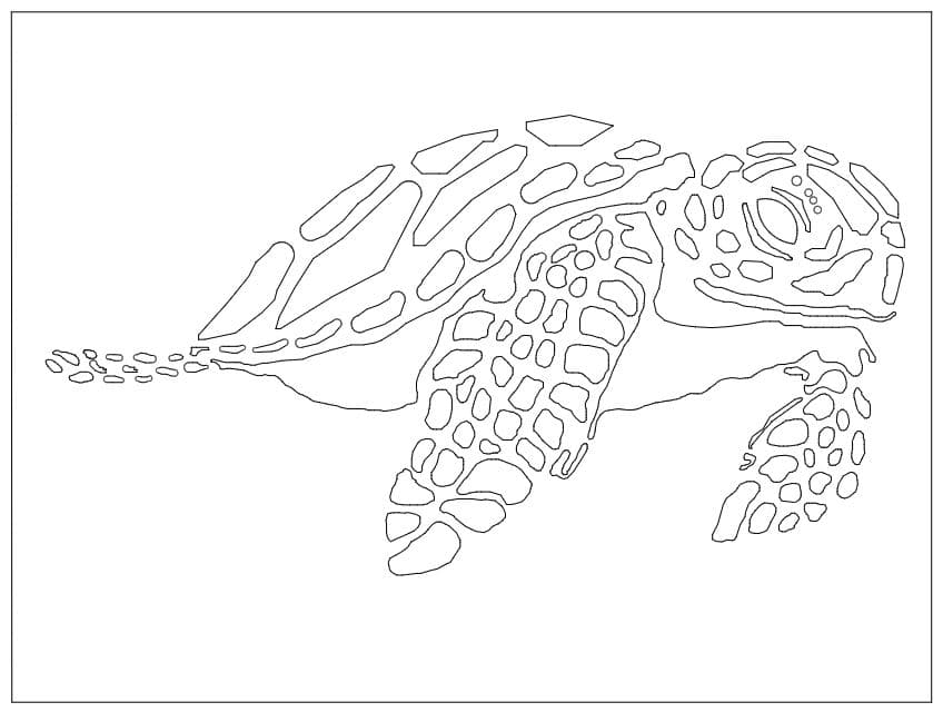 Stunning Sea Turtle Vector Art for Laser Cutting DXF
