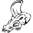 Stylized Animal Skull Vector Graphic for Laser Cutting DXF