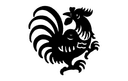 Stylized Rooster Silhouette Vector File for CNC Laser Cutting