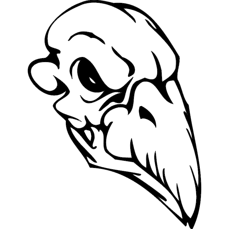 Stylized Skull Vector Design DXF File for CNC