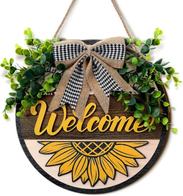 Sunflower Welcome Sign Laser Cut Vector File