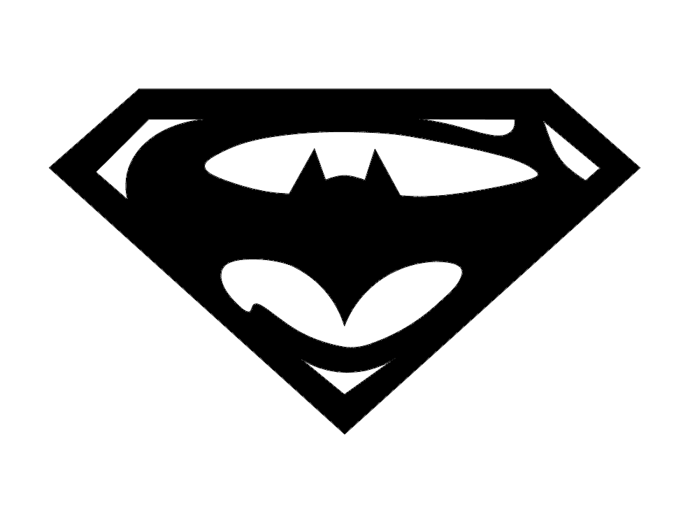 Superman Batman Hybrid Logo Vector for Laser Cutting DXF