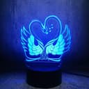 Swans in Love 3D Illusion Lamp Vector File for Laser Cutting