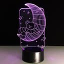 Teddy Bear on Moon 3D LED Night Light Laser Cut Vector - CDR