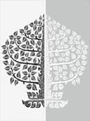 Thai Style Bodhi Tree Laser Cut Pattern Vector