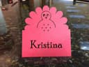 Thanksgiving Turkey Place Card Laser Cut Vector File