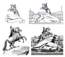 The Bronze Horseman Statue Vector Files for Laser Cutting
