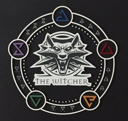 The Witcher Wolf Medallion Wall Art Laser Cut Vector File