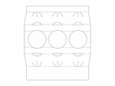 Three-Hole Cupcake Box Vector Template DXF File