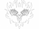 Tribal Dragon Heart Vector Design for Laser Cutting DXF