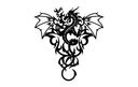Tribal Dragon Silhouette Vector Design for Laser Cutting DXF