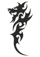 Tribal Dragon Silhouette Vector Design for Laser Cutting