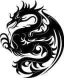 Tribal Dragon Silhouette Vector for Laser Cutting - Free DXF/SVG