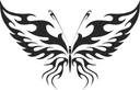 Tribal Flame Butterfly Vector Design DXF File