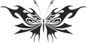 Tribal Flame Butterfly Vector Design for Laser Cutting