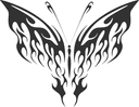 Tribal Flame Butterfly Vector Design for Laser Cutting