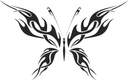 Tribal Flame Butterfly Vector Design - Free DXF File