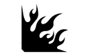 Tribal Flame Corner Decoration Vector DXF File