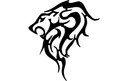 Tribal Lion Head Vector Design for Laser Cutting DXF