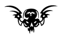 Tribal Winged Skull Vector Design for Laser Cutting DXF
