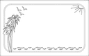 Tropical Beach Scene Frame Vector for Laser Cutting DXF