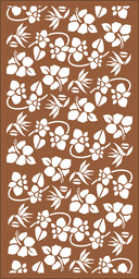Tropical Hibiscus Seamless Floral Laser Cut Panel Vector