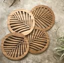 Tropical Palm Leaf Coasters Laser Cut Vector Design