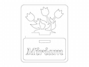 Tulips Miriam Name Plate Vector DXF for Laser Cutting
