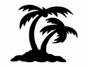 Twin Palm Trees Silhouette Vector File for CNC Laser Cutting