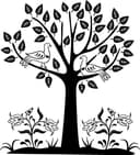 Two Doves in a Tree Vector Design for Laser Cutting