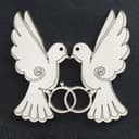 Two Doves with Wedding Rings Vector Design for Laser Cutting DXF