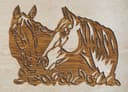 Two Horses Silhouette Wall Art Laser Cut Vector File