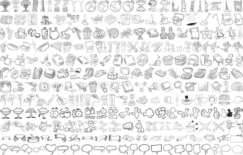Ultimate Doodle Icons Vector Pack for Laser Cutting (CDR)