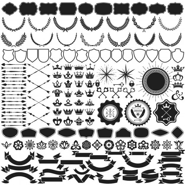 Ultimate Heraldic Design Elements Vector Collection (SVG, DXF, CDR)
