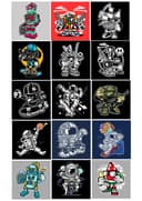 Urban Street Style Character Sticker Collection Vector DXF CDR
