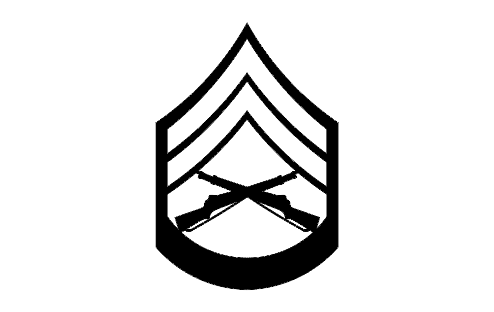 US Army Staff Sergeant Rank Insignia Vector DXF File